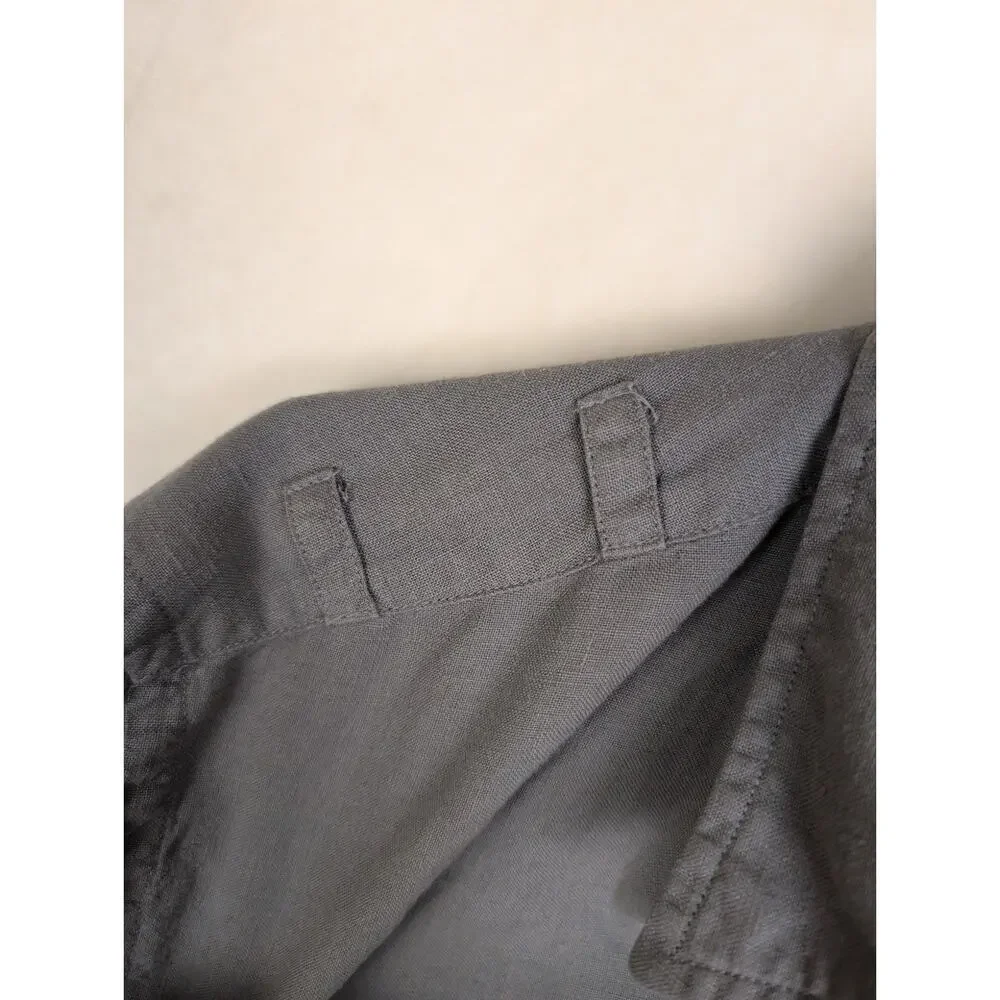 J. Crew grey Baird McNutt Irish linen button up shirt Size Medium Preppy Minimal